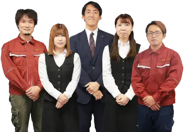 機密文書破砕処理サービス　各部門スタッフの集合写真